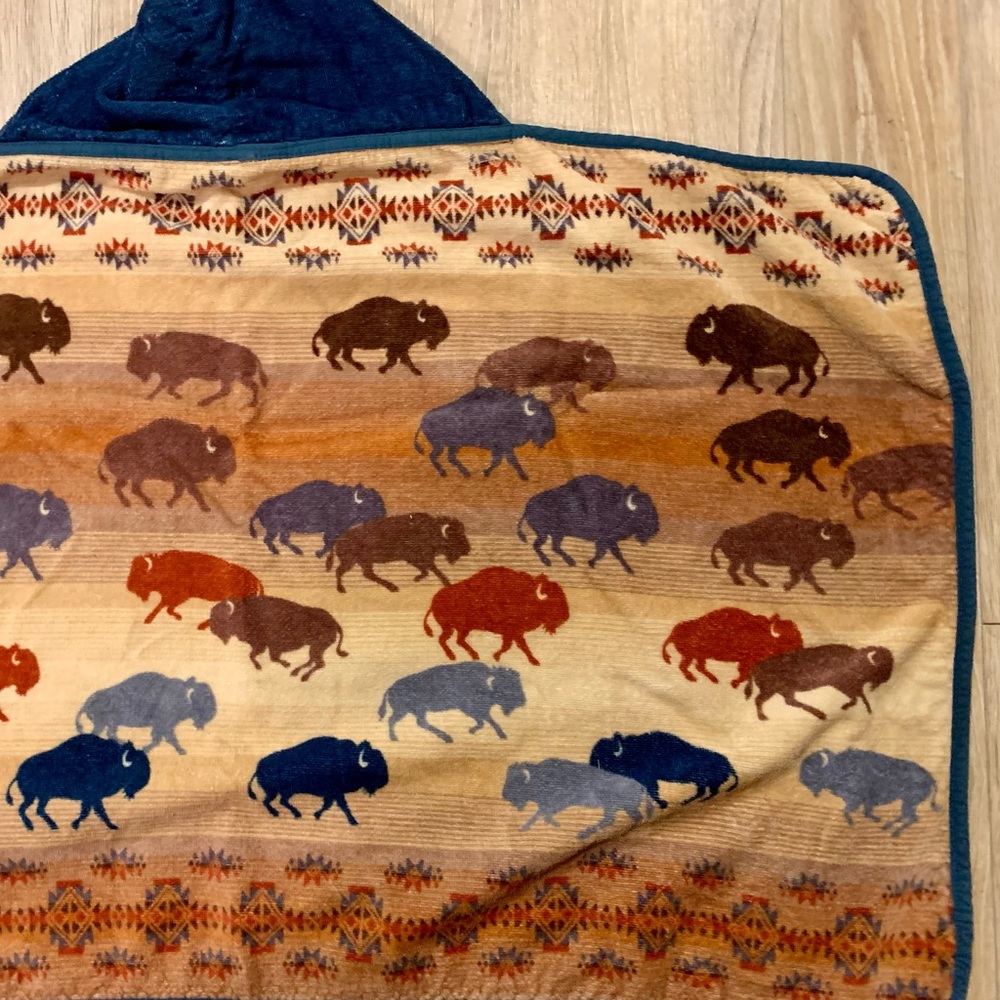 Baby Pendleton Hooded Bath Towel Buffalo Print - Picture 3 of 4